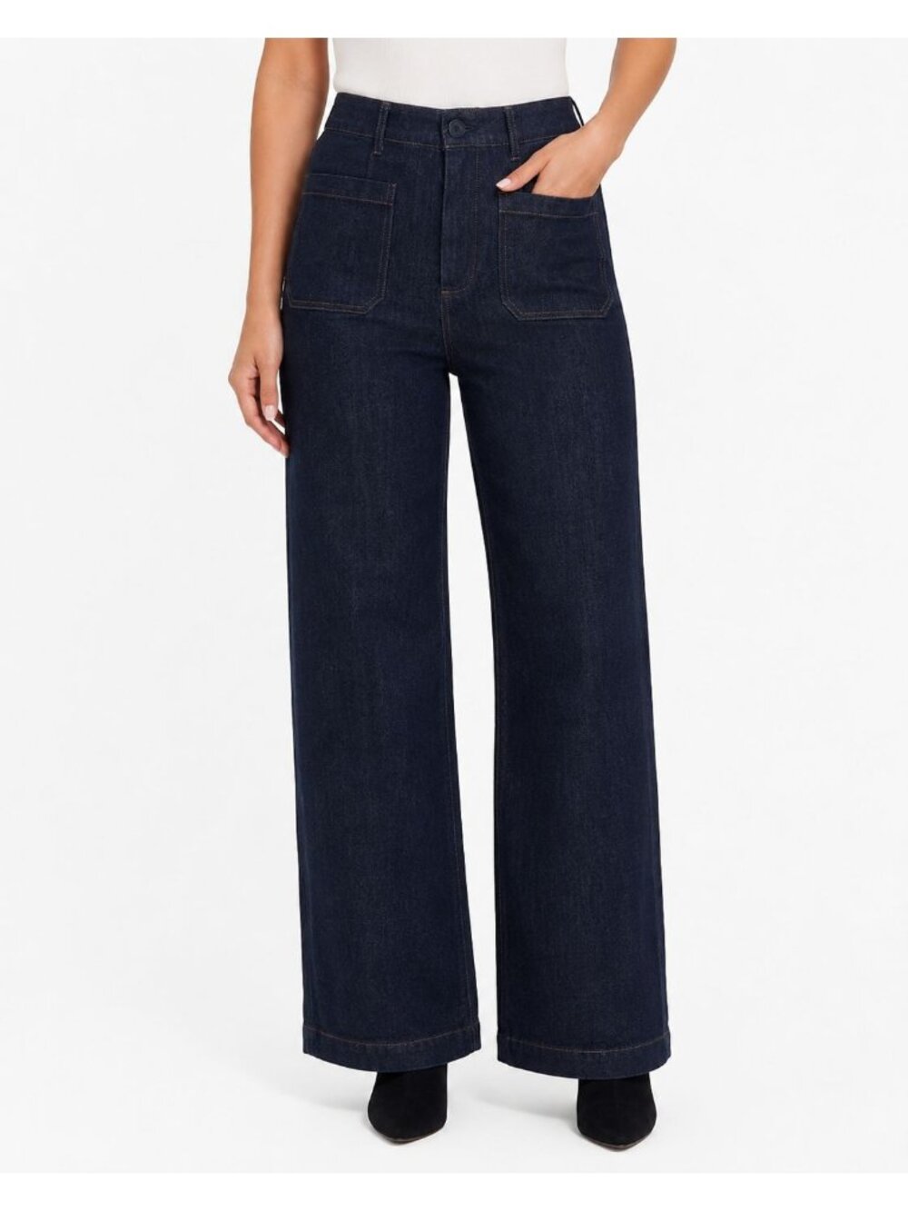 Vigoss Womens Dark Blue Straight-Leg Jeans Size 6/28 Inseam 28" Classic Style